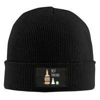 best friends happy tequila glass salt and lime drink beanie hats for men women with designs winter slouchy knit skull cap