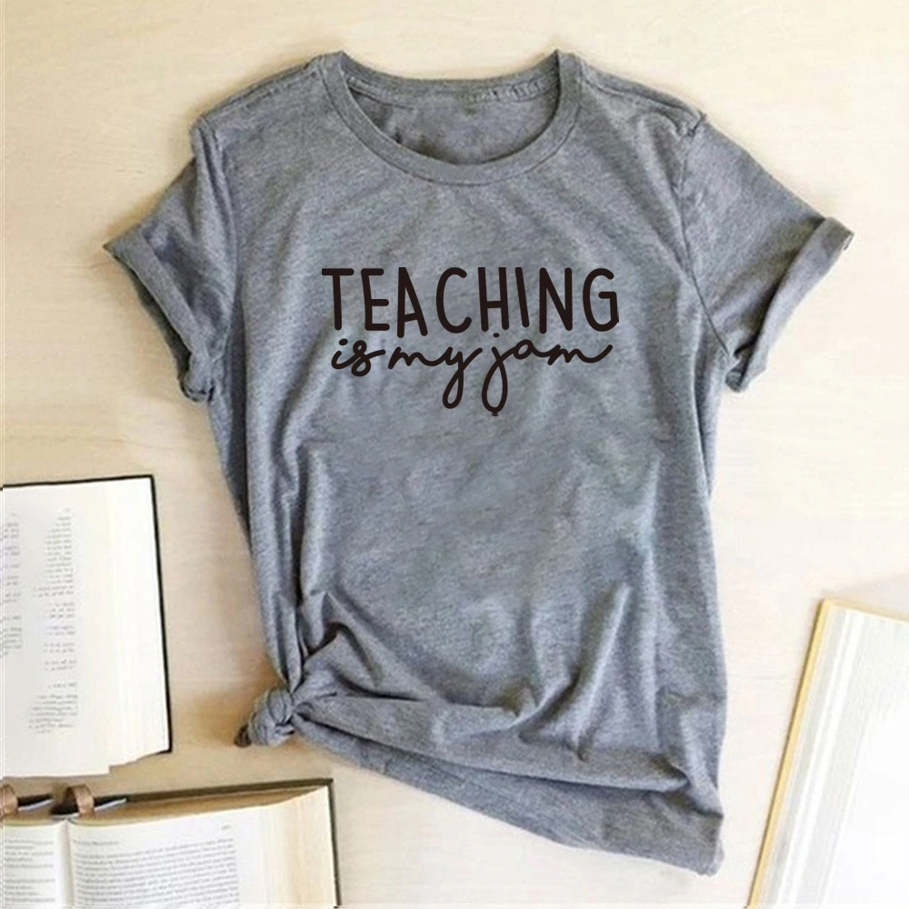 

Teaching Is Mu Jam Printing T-shirts Women Summer 2020 Harajuku Clothes Fashion Shirts for Women Tee Crew Neck Ropa De Mujer