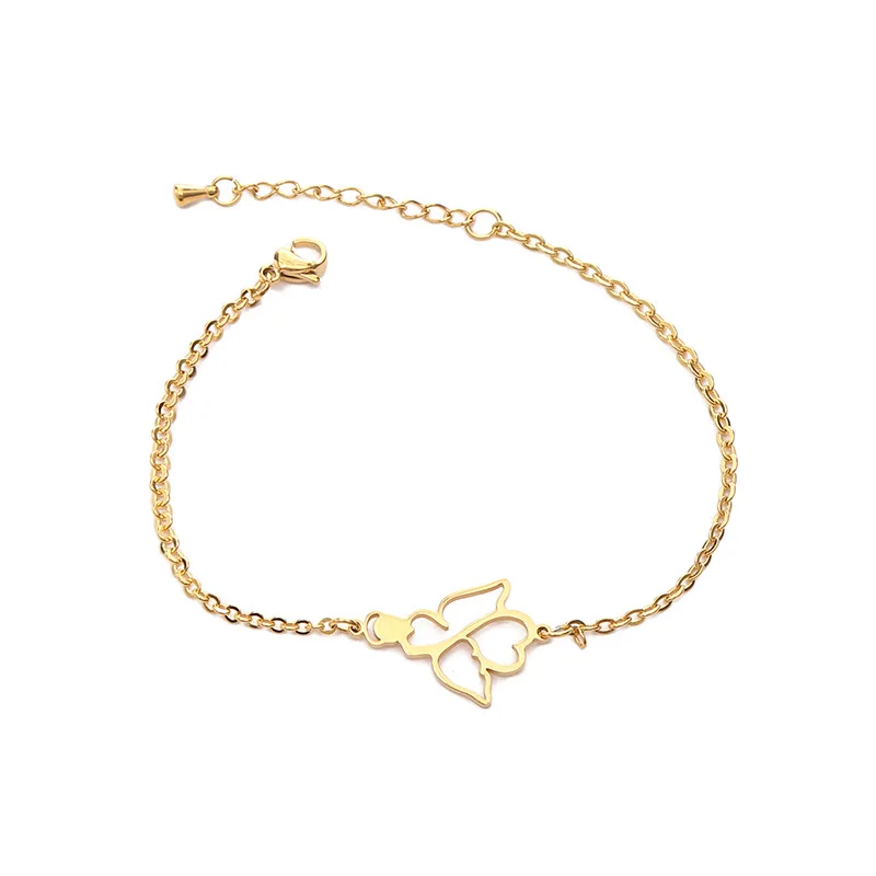 Женский браслет из нержавеющей стали золотого и серебряного цвета Нежный