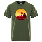 Fuji Volcano дизайнерские Японские футболки с принтом культуры Мужские Винтажные брендовые топы Летняя дышащая футболка свободные мужские футболки с круглым вырезом