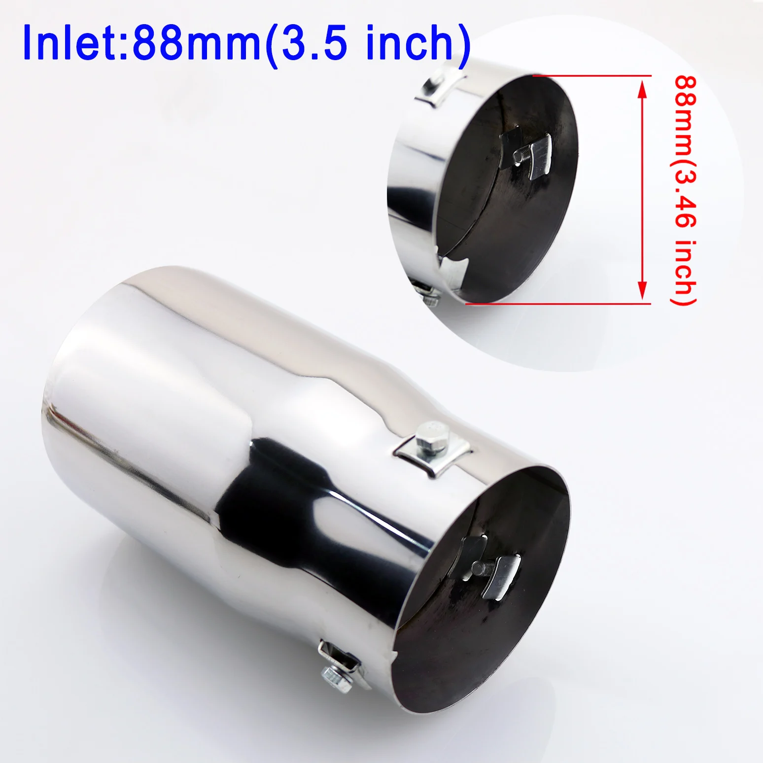 Наконечники выхлопных газов глушитель часть трубы 88 мм вход 3 5 дюйма