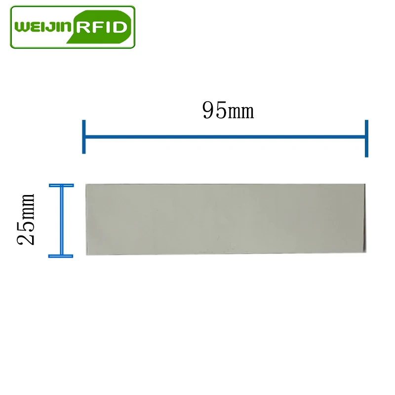 UHF RFID ультратонкая антиметаллическая бирка 915 МГц 868 м Impinj R6 EPCC1G2 fixed основные средства 95*25*0,8 мм ПЭТ Пассивная RFID PET этикетка