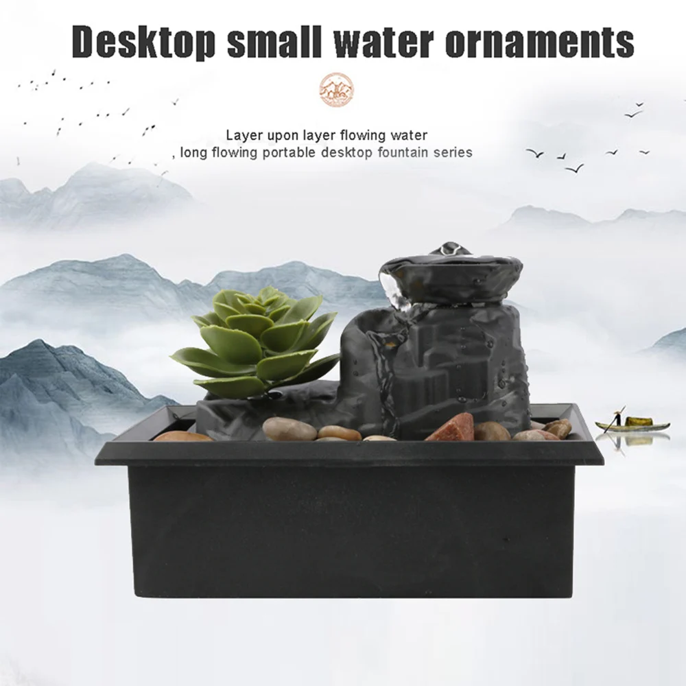 

Decorative Fountains Indoor LED Light Water Fountains Creative Craft Desktop Home Decor Home Figurines FengShui Water Fountain