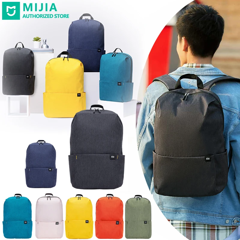 

Модный универсальный маленький рюкзак Xiaomi Mi, 10 л, 170 г, портативный мужской и женский однотонный Повседневный Рюкзак, водонепроницаемый напл...