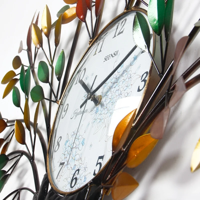 Металлические настенные часы в форме дерева Lukcy украшение для рукоделия 3D стерео