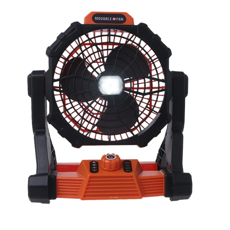 저렴한 67JA 야영 LED 빛 USB 재충전 용 휴대용 일 빛 속도 조정 가능한 회전 팬 7800mAh USB 보조베터리 책상 팬