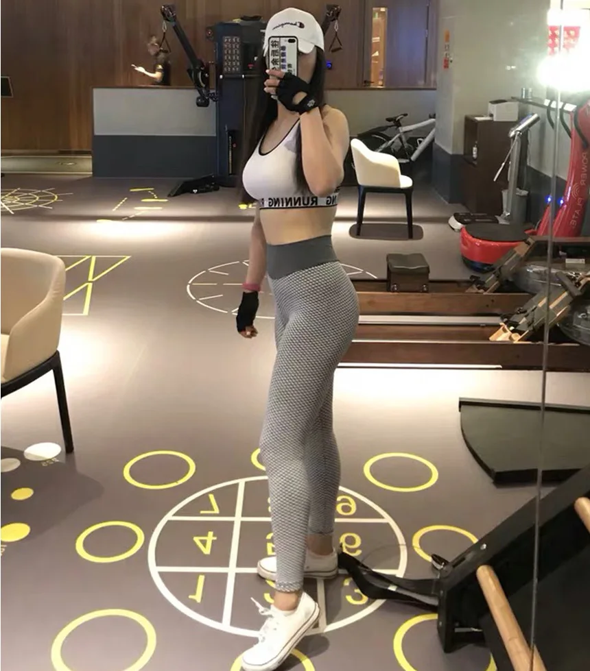 

European and American style peach buttocks fitness pants high waist beautiful buttocks sports tights seamless hips fitness