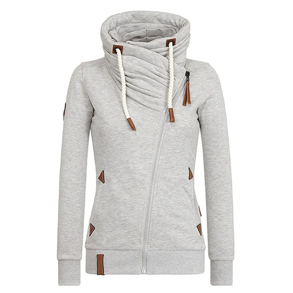 Casual Pink Plus Size Tops Winter Warm Women Tops Slim Hooded Zipper Plain Gothic Streetwear Female Hoodies Fashion Sweatshirts