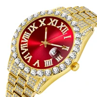 xiaosang fashion iced out micro pave cubic zirconia watches hip hop jewelry stainless steel jewelry for gift