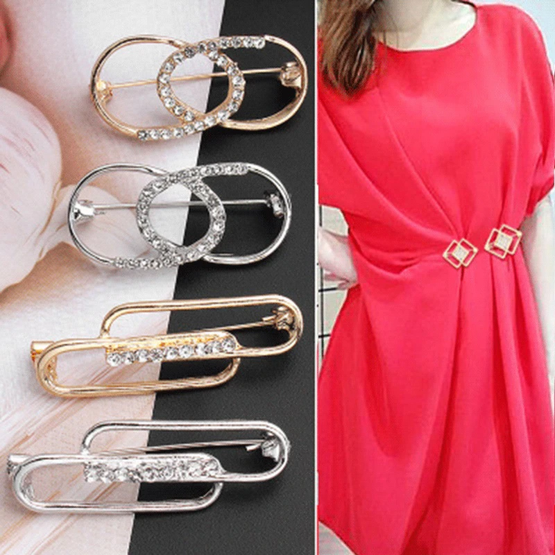 

Skirt Waist Buckle Anti-fade Fixed Clothes Decoration Waist Circumference Adjustable Clip Button Brooch Buckle Accessories