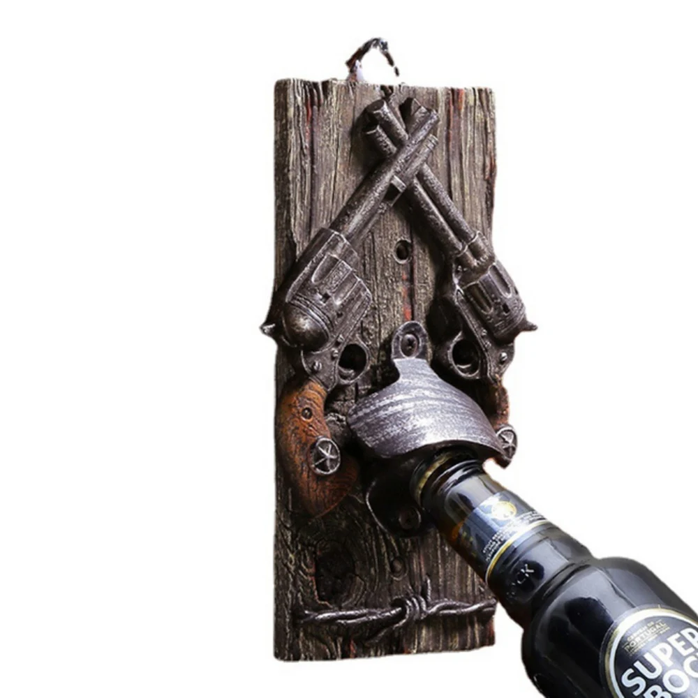 

Bottle Opener Old Western Pistol Decor Wall Mount Bottle Opener Tools Bar Drinking Accessories Home Decor Kitchen Party Supplies
