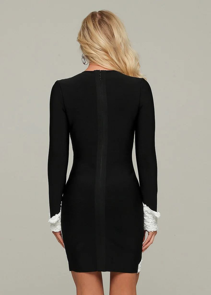 

Dresses Top Quality Black and White Bodycon Sexy Dress Elegant Night Club Celebrity Party Vestidos Sexy