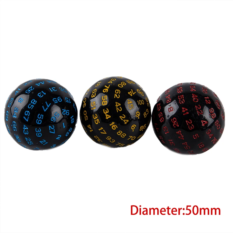 

100 Sides Toy ball Polyhedral Dice D100 Multi Sided Acrylic Dices for Table Board Role Playing Game Bar Pub Club Party