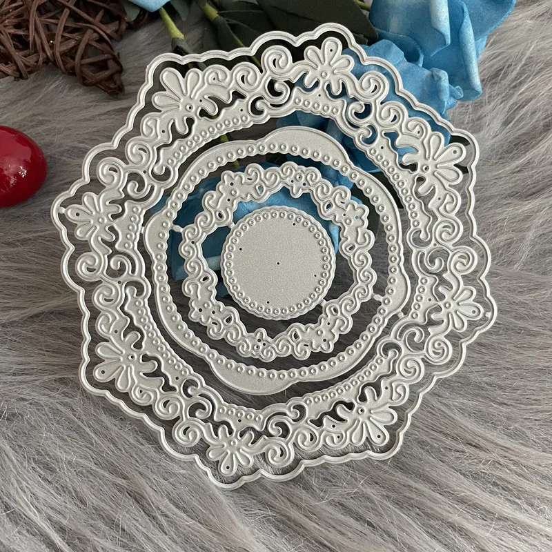 

lace round circle frame background die Metal Cutting Dies DIY Scrapbook Paper Cards Embossing Craft Die Cut handmade craft