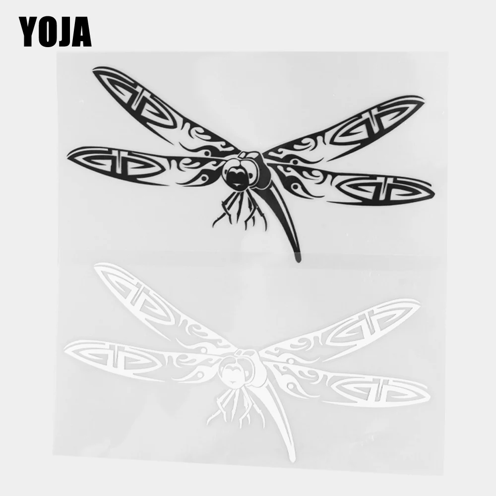 

Великолепная виниловая наклейка YOJA в виде стрекозы 18,3 × 9,9 см, наклейки для автомобиля с рисунком мультяшных животных, черный/серебряный цвет 19C-0377