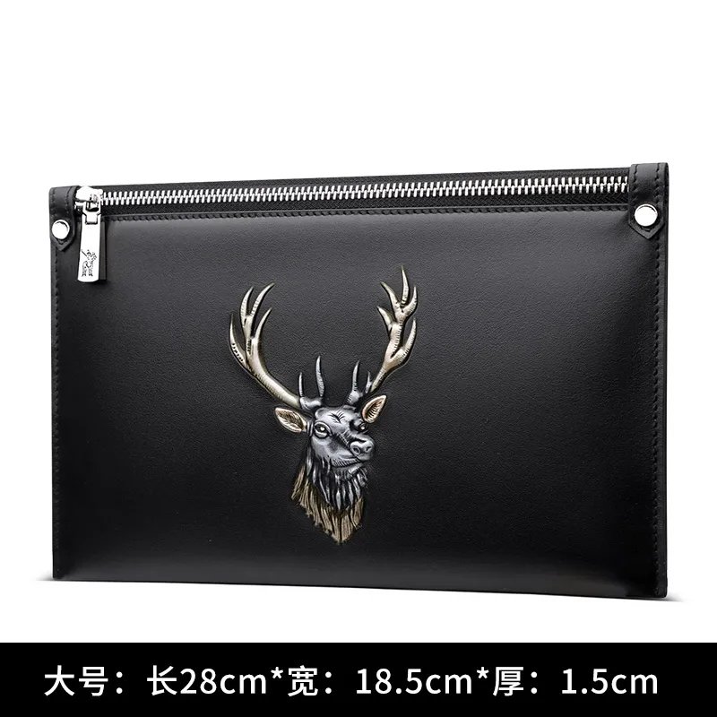 Genuine Leather Men Hand Bag High Quality Thin Wrist Bag Luxury Business Leisure Fashion Male Purse Brand Design 2021