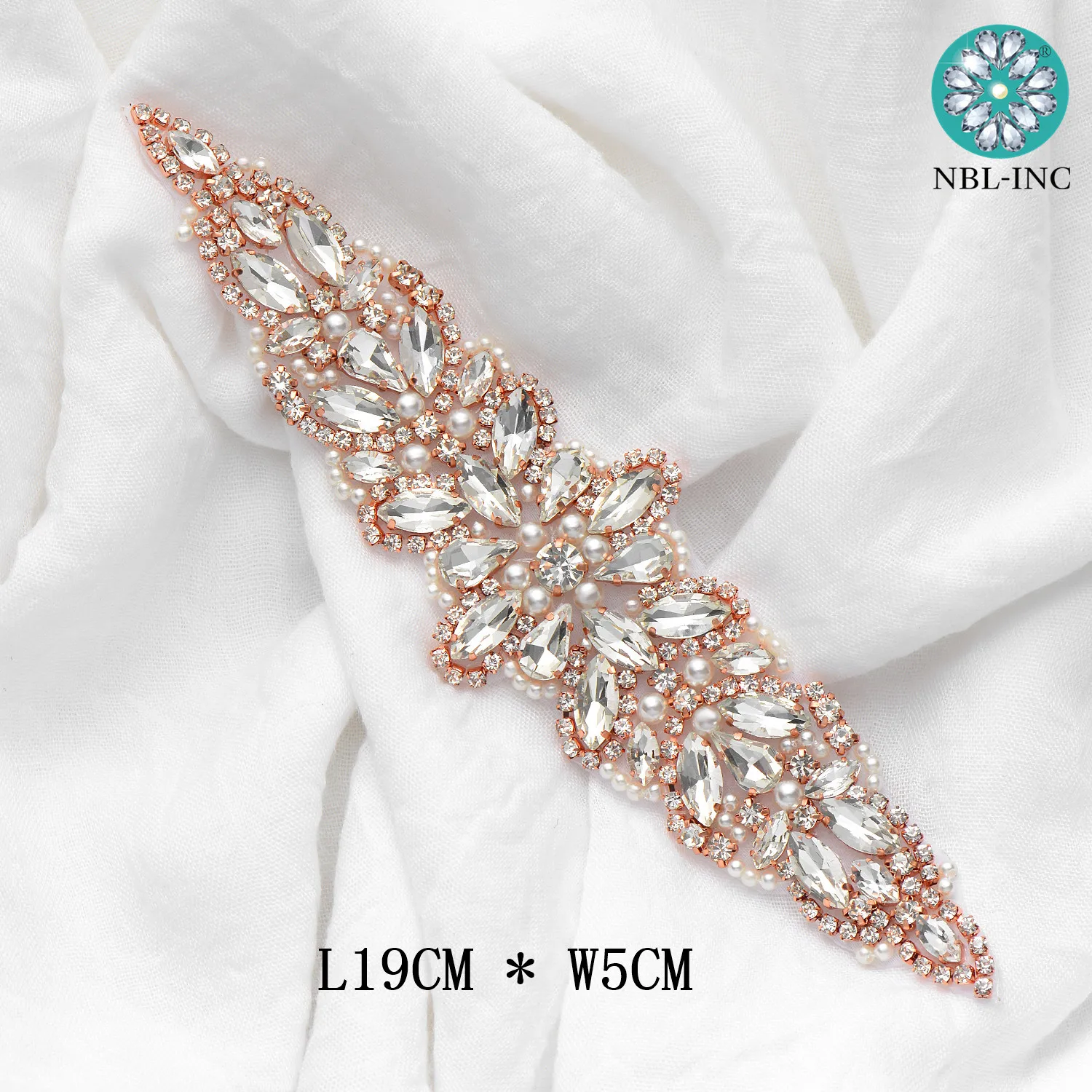 (1 шт.) Свадебная Серебряная жемчужная стразы аппликация Золотая свадебная