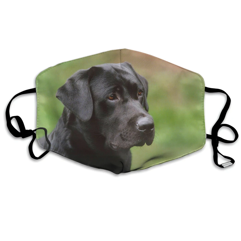Маска для лица с изображением милой черной собаки Лабрадора непродуваемая