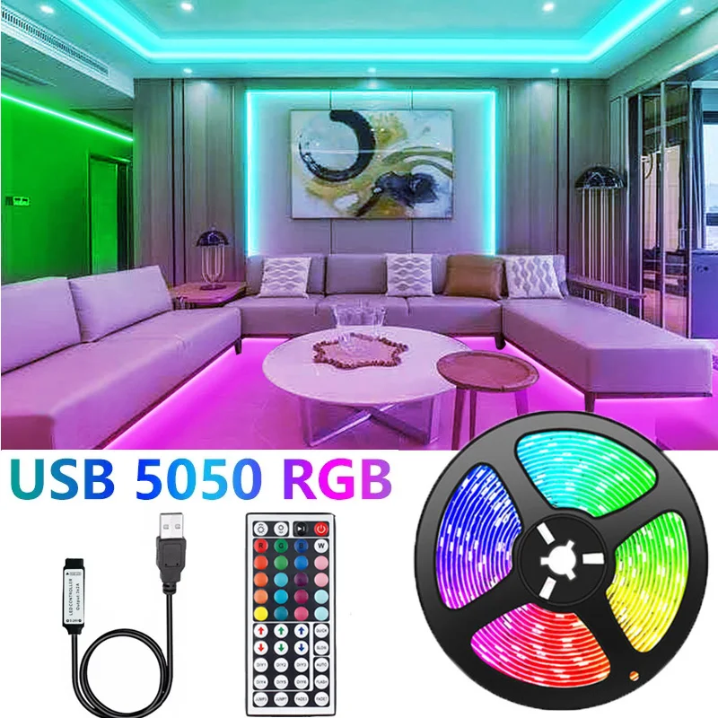 

Светодиодная светильник та RGB 5050 с дистанционным управлением, 5 В, USB