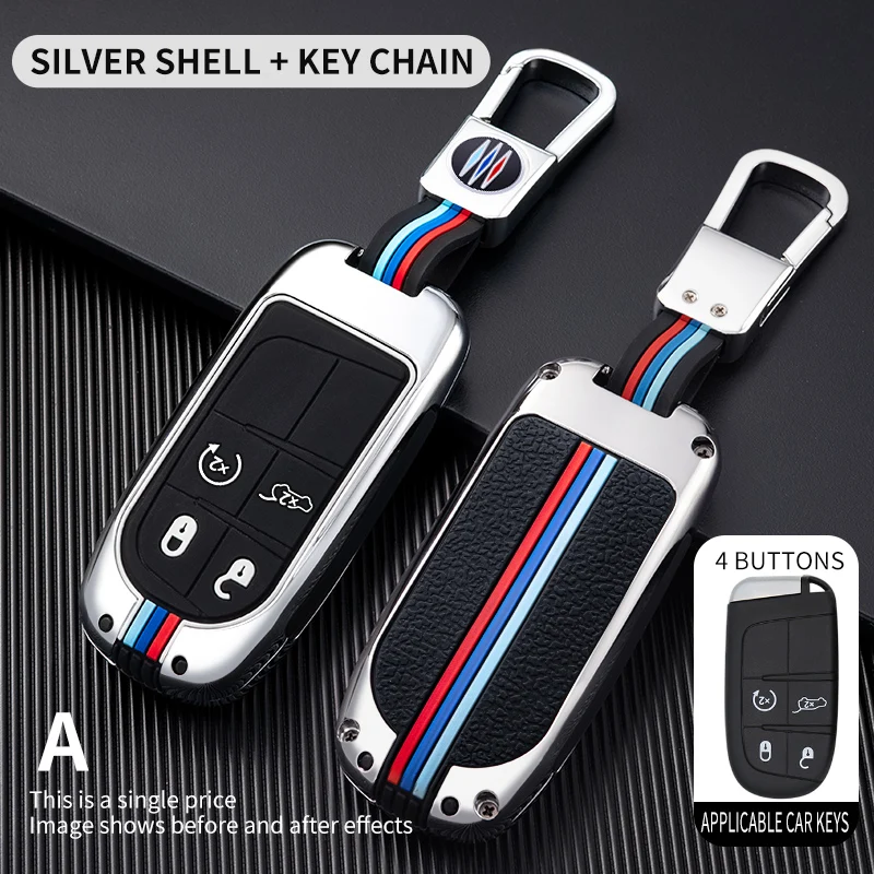 Car Remote Key Full Cover Case Keychain For Fiat Jeep Renegade Grand Dodge Ram 1500 Journey Charger Dart Challenger Chrysler | Автомобили