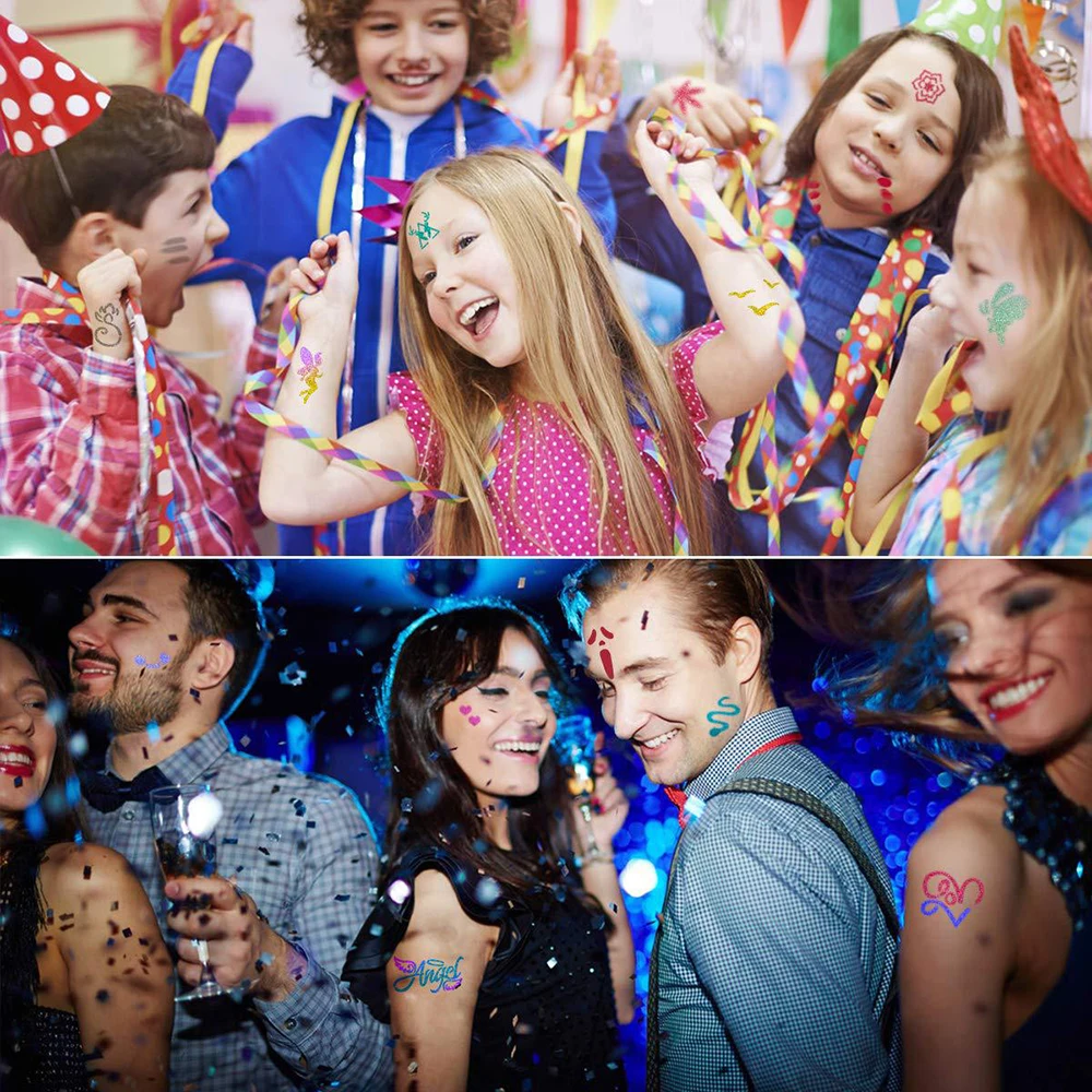 24 цвета Алмазная блестящая пудра 120 шаблоны для Временных Тату набор детская