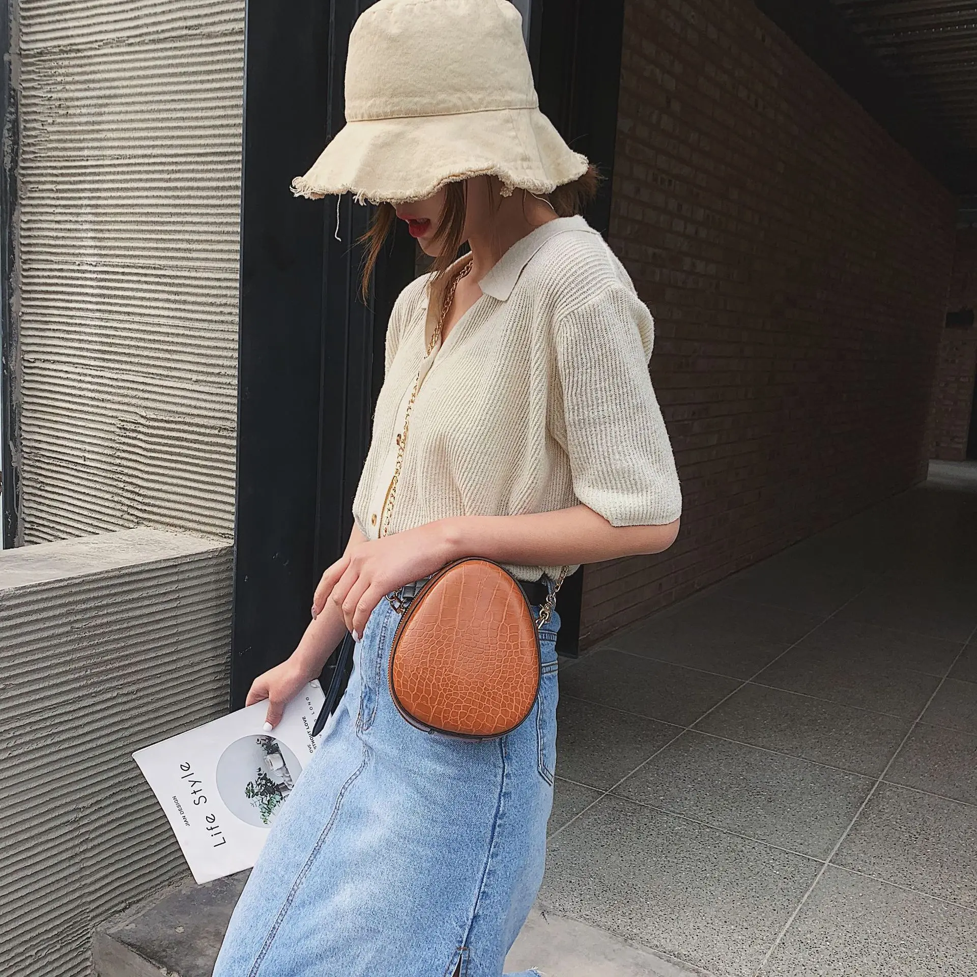 JIULIN 2019 новая сумка Чистая круглая торт Яйцо под крокодилью кожу в западном стиле