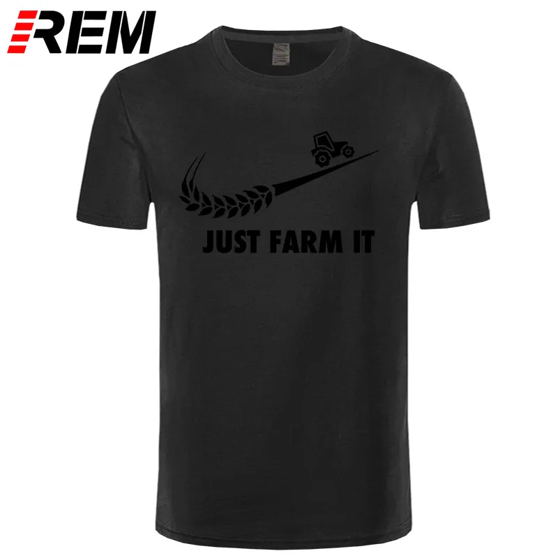 black black Модная футболка Just Farm It, мужские хлопковые фермерские футболки с круглым вырезом и короткими рукавами, Мужская футболка для сельского хозяйства, топы - Цвет: black black