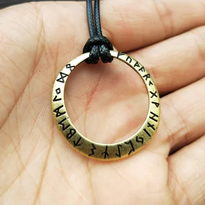 rope chain bronze Дропшиппинг славянские Норвегия Valknut с Старший Футарк руны языческий амулет кулон Для мужчин ожерелье скандинавский Viking ювелирные изделия - Окраска металла: rope chain bronze