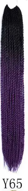 Qphair Ombre Сенегальские вьющиеся волосы крючком косы 24 дюйма 30 корней/упаковка синтетические плетеные волосы для женщин черные кроличьи волосы - Цвет: y65