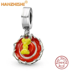 2021 Winter Collection 925 Sterling Silver Yellow Red Enamel Dangle Charms Beads Fit Original Brand Bracelet Necklace Jewelry