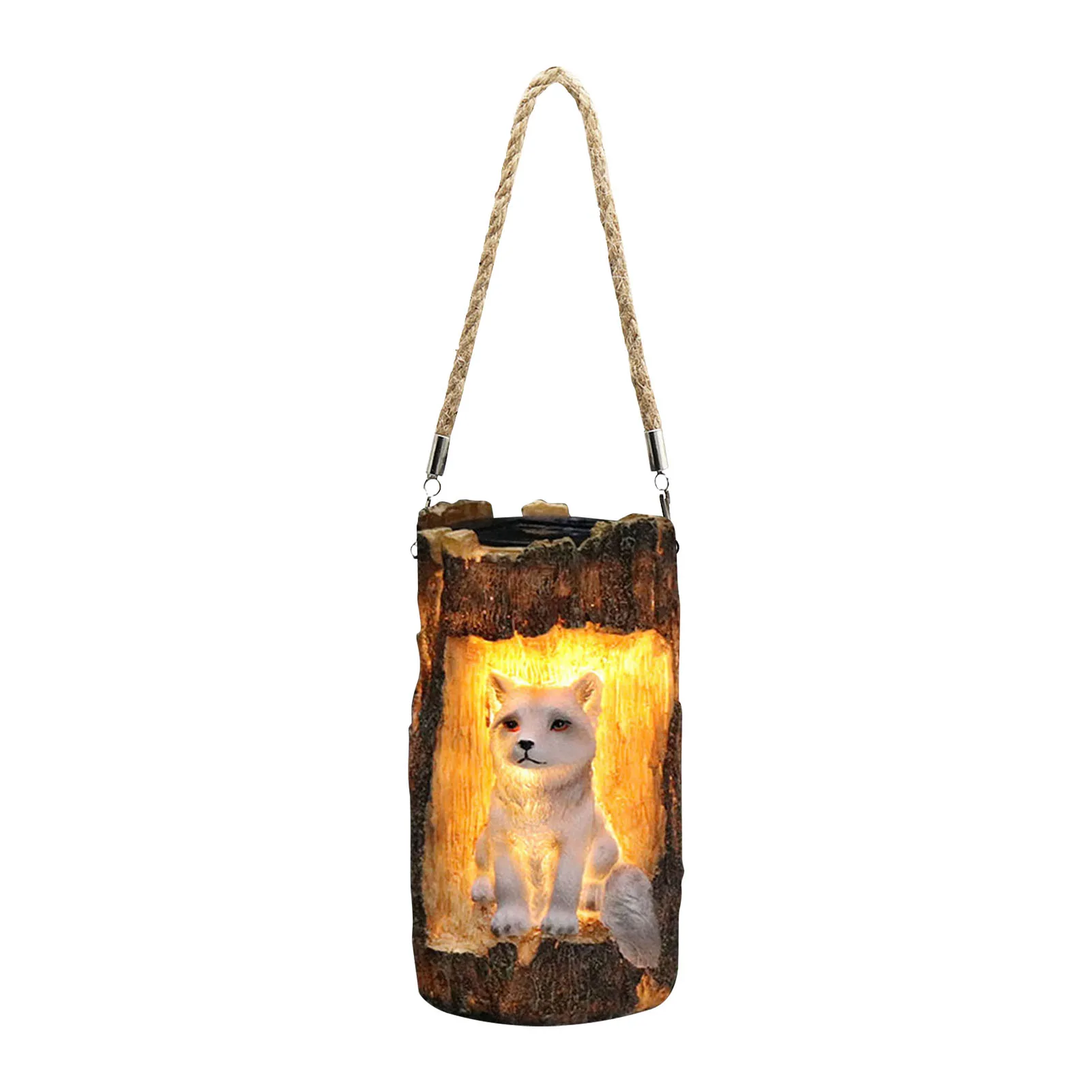

Fox Courtyard Garden Decorated With Chandeliers LED Solar Tree Stump Hanging Light Courtyard Garden Decor