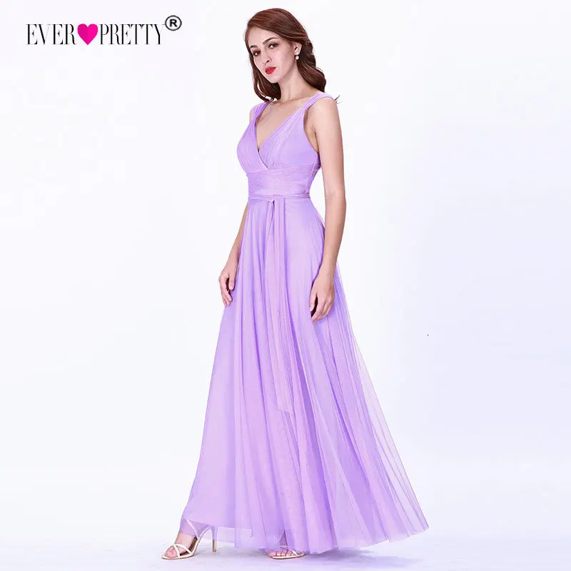 Длинные вечерние платья Ever Pretty EP07303OD новые модные сексуальные тюлевые свадебные вечерние платья трапециевидной формы с v-образным вырезом