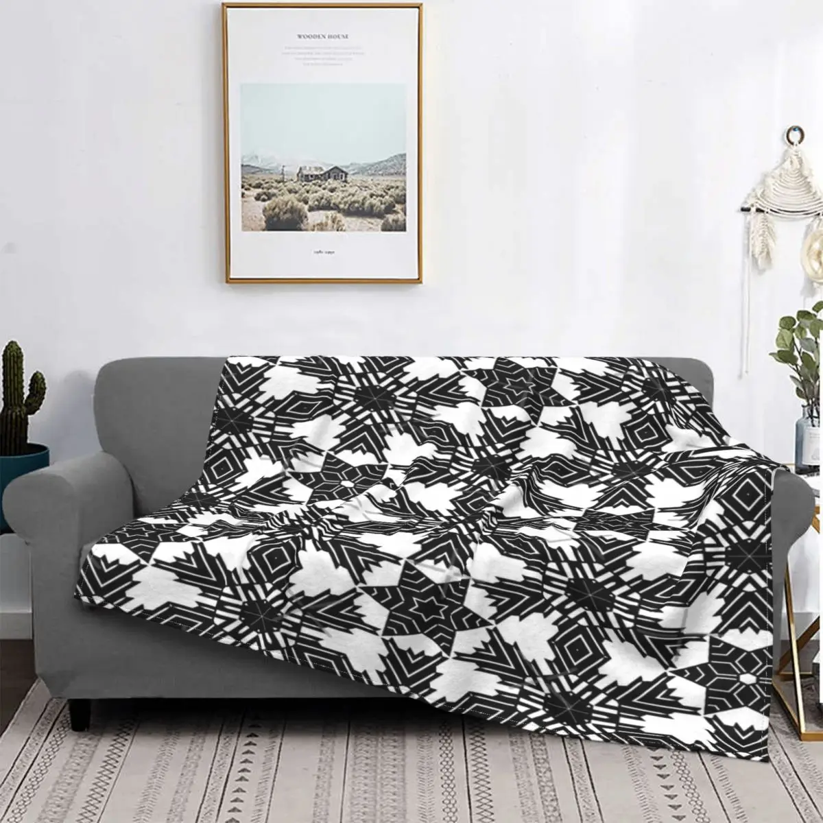 

Manta с белым и черным узором, с кубиками для cama, 90, Verano