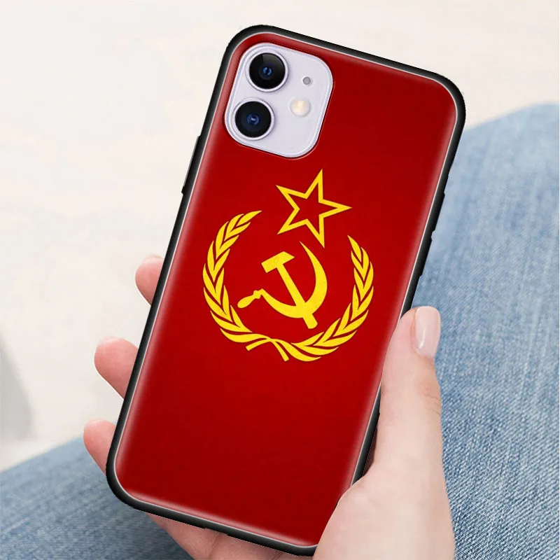 

Soviet Union USSR Grunge Flag Cases For Apple iPhone 11 Pro 12 Mini 7 8 Plus XS Max 6 6S Soft Phone Coque SE 2020 XR X Shell