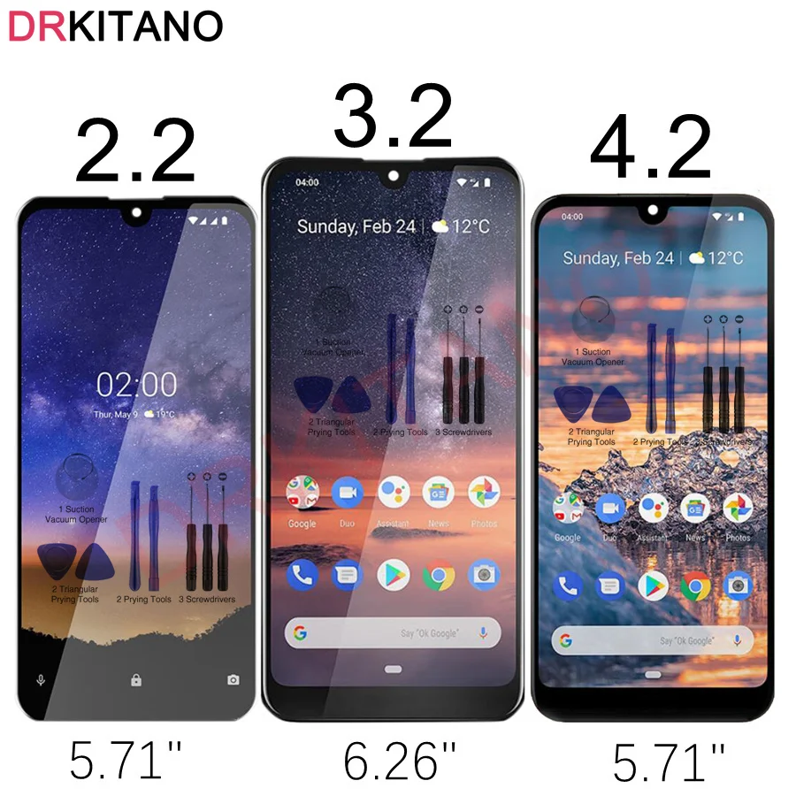 Для Nokia 4,2 3,2 2,2 ЖК-дисплей с сенсорным экраном дигитайзер сборка TA-1154 TA-1156 TA-1159 TA-1164 для Nokia 2,2 ЖК-экран