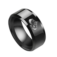 classic creative personality spades ace solitaire mens ring stainless steel ring