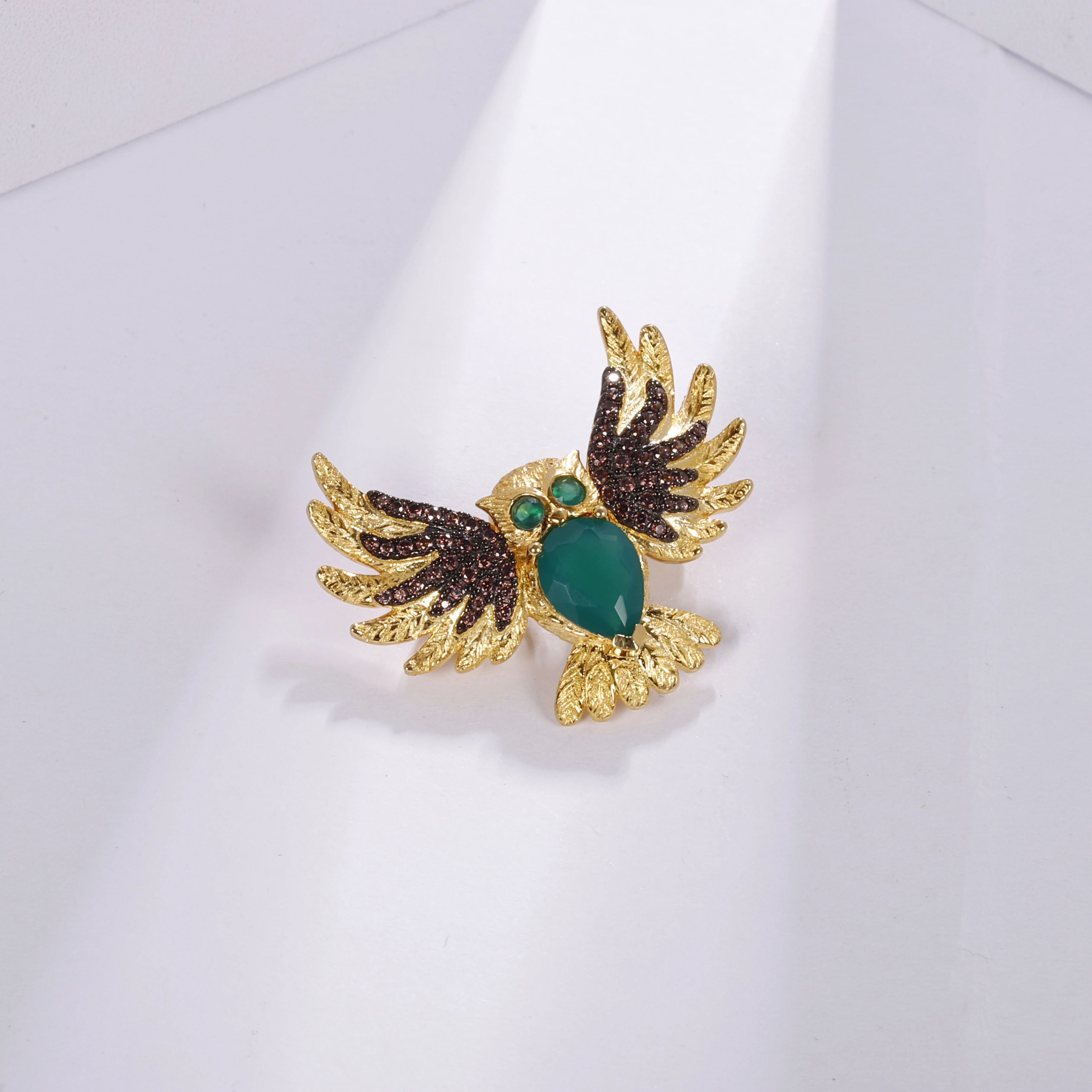 Женская Брошь с драгоценным камнем зеленого Агата|Украшения для волос броши и украшения тела| |