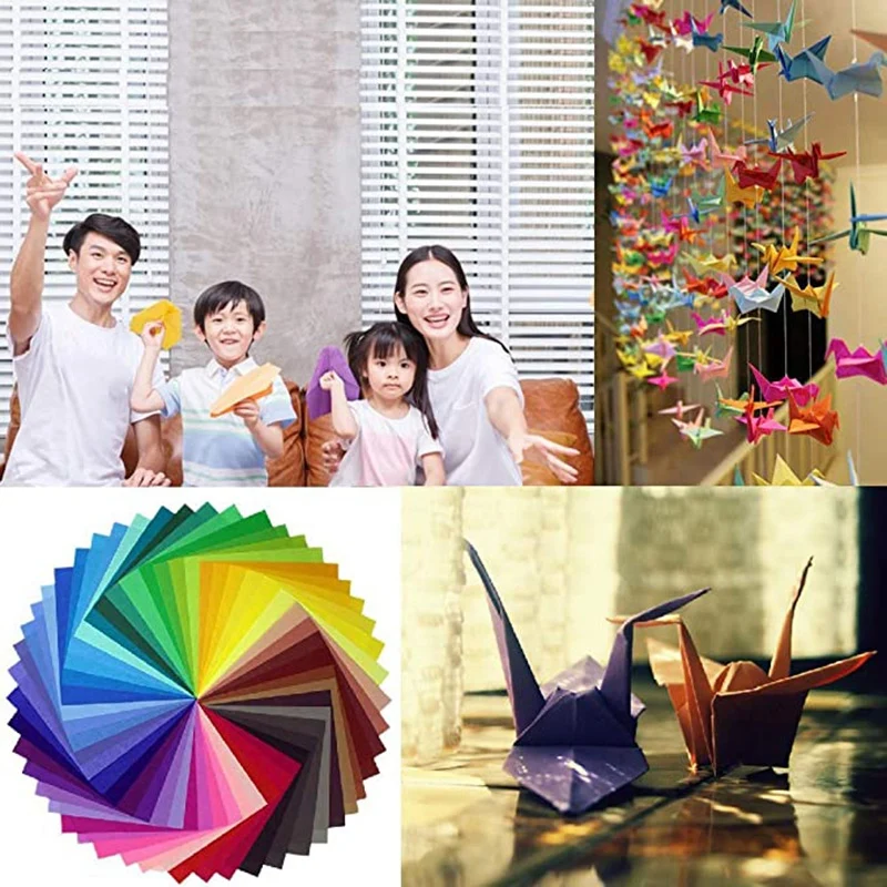ОРИГАМИ Бумага 300 листов двусторонняя оригами в 50 ярких цветах для