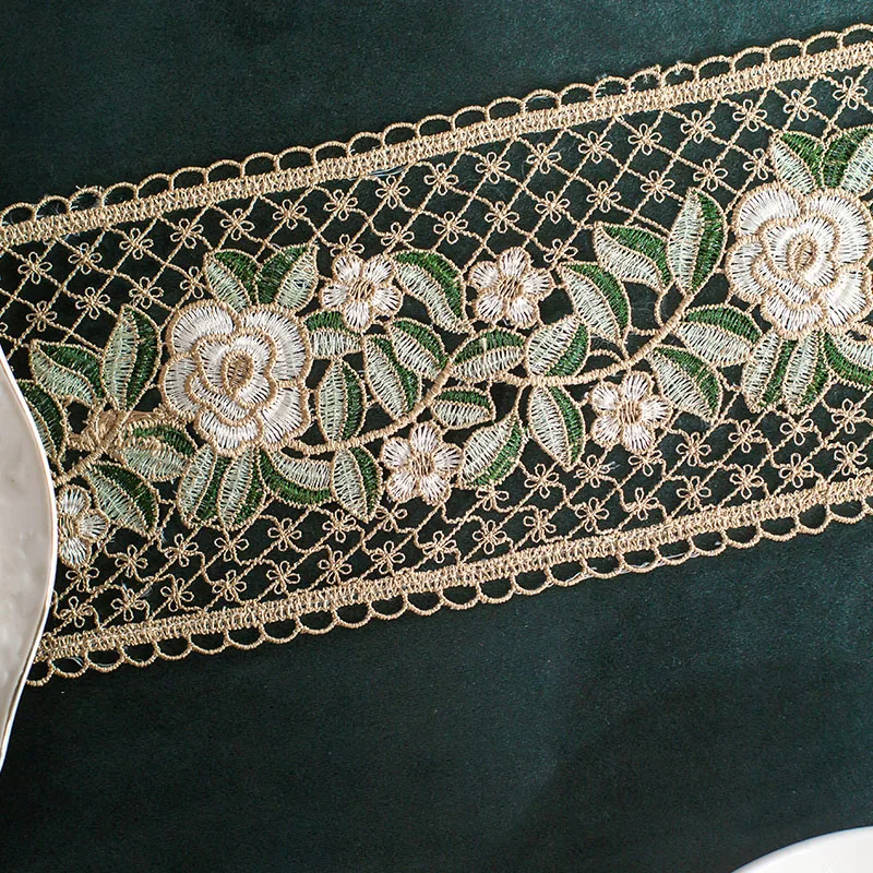 

Soft Lace Embroidery Velvet Tablecloth Green for Party Kitchen Rectangular Table Cover Dining Square Luxury Solid Coffee Tea
