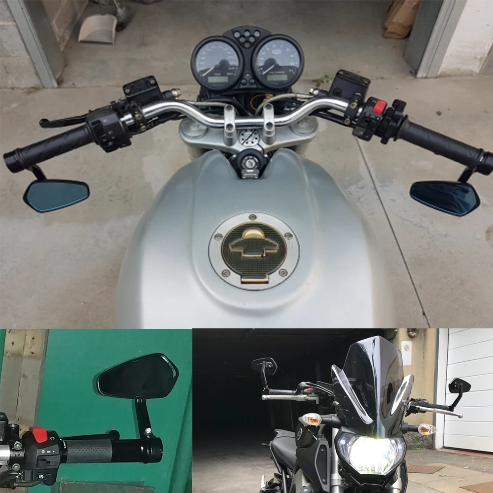 Универсальный мотоцикл Ручка Бар Конец Зеркало Черный 7/8 &quot22 мм для Suzuki yamaha Honda