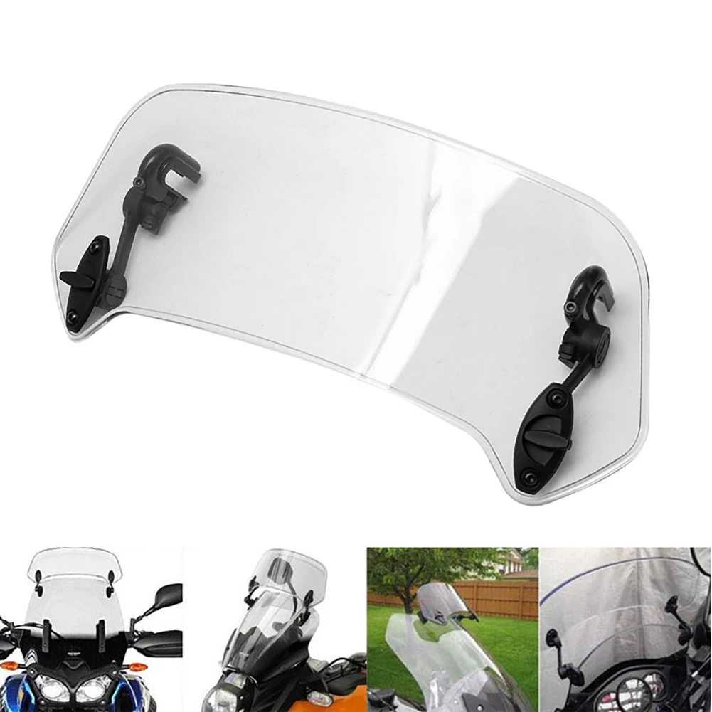 

Motorcycle Universal Clear Windshield Clamp-On Variable Windscreen Spoiler Extension For R1200GS F800GS For Tmax For BMW Yamaha