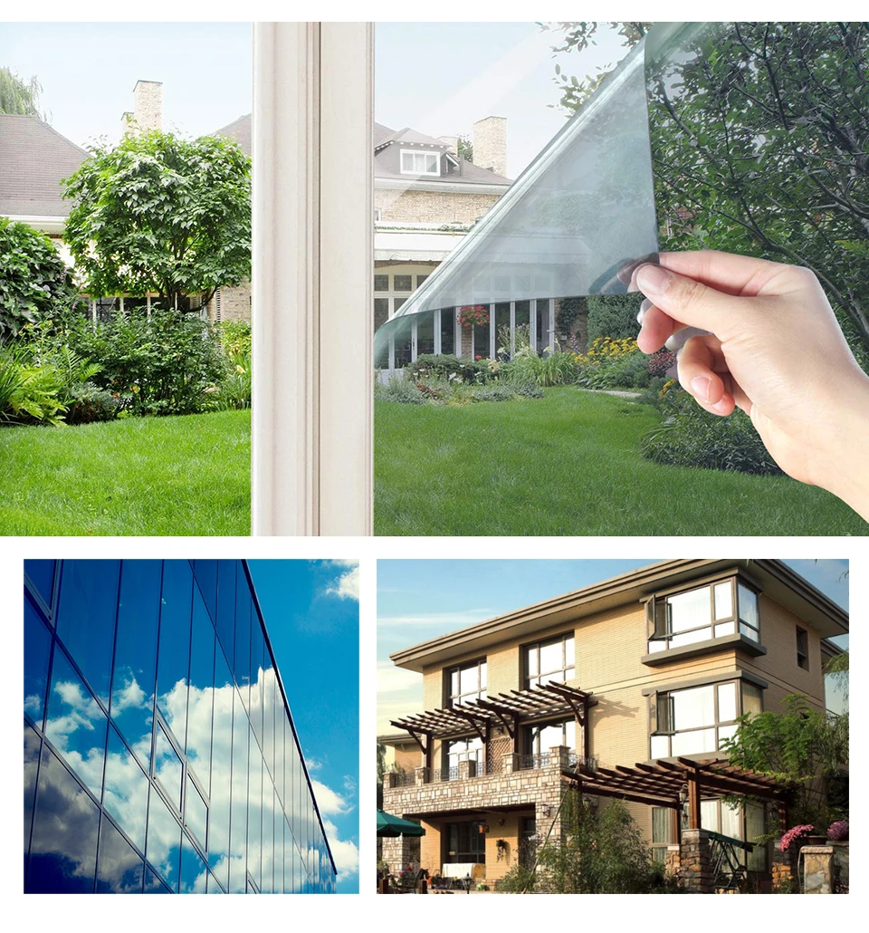 

Multi-Width , Length 2/3/5 m One Way Mirror Window Film.Self-adhesive Reflective Privacy Glass Tint,Heat Control Solar film