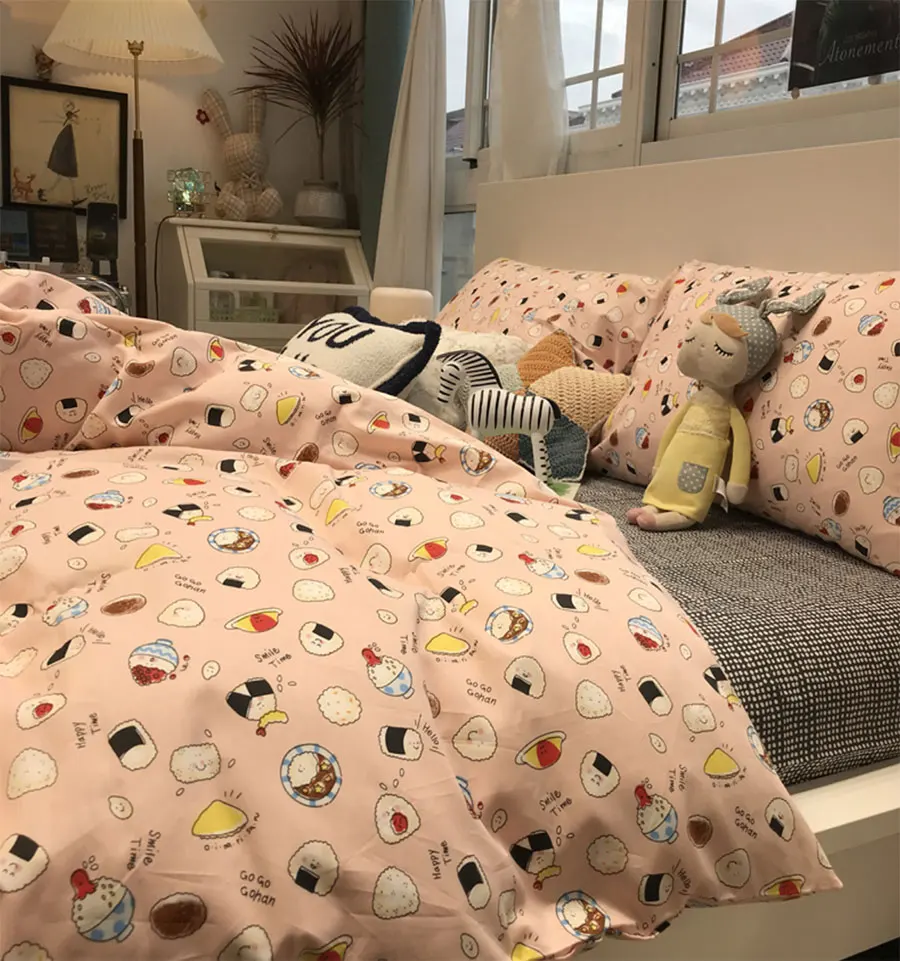 

Cute cartoon bedding set kid child teen,colorful lovely cotton twin full queen home textile bed sheet pillow case quilt cover