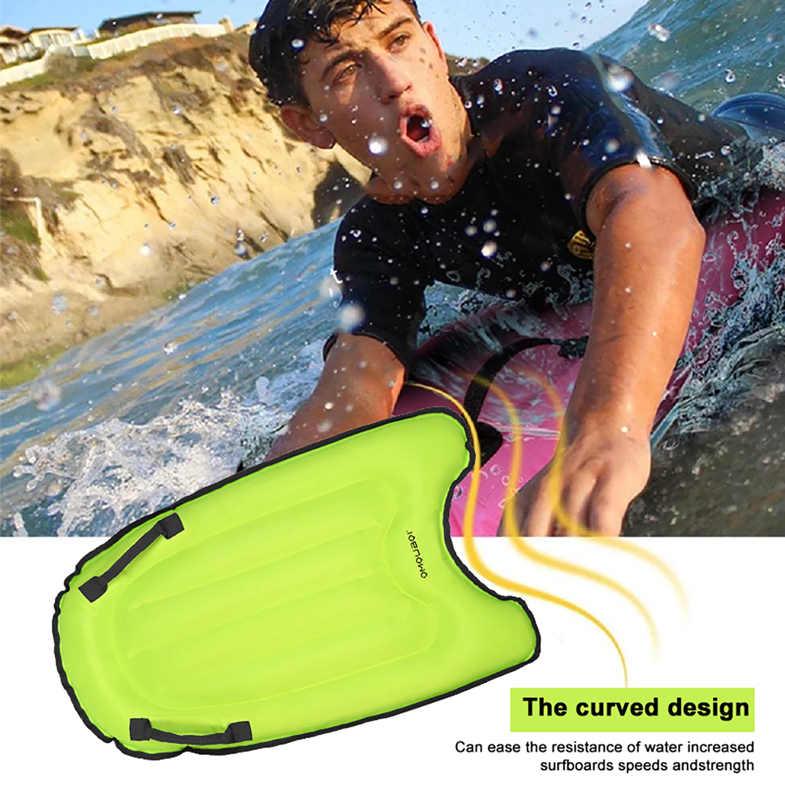 

Inflatable Surfboard Floats Bodyboard with Handles for Kids Adults Beginner Surfboards Pool Floats Boards for Summer Surfing