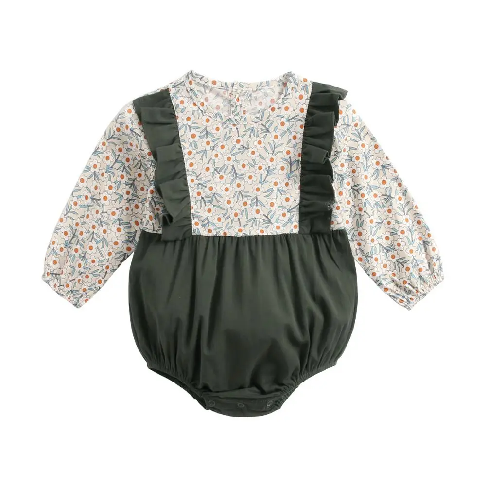 

Baby Bodysuit Long Sleeve Cute Floral Fake Two Piece Romper New Autumn Winter Infants Girls Baby Girl Clothes Jumpsuit