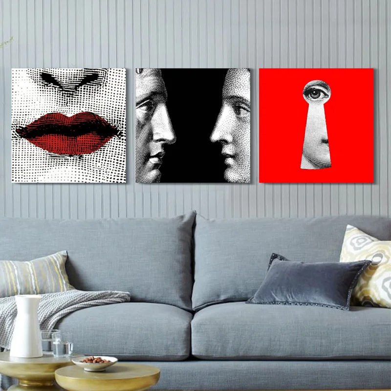 Decoracion fornazetti живопись Современные винтажные Ретро подарки настенные художественные цитаты Спальня Декор Арт Рисунок Фигуры с внутренней рамкой