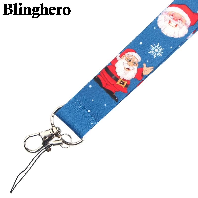 CA484 Санта Клаус Рождественский ремешок на шею для ключей ID карты телефон ремни USB