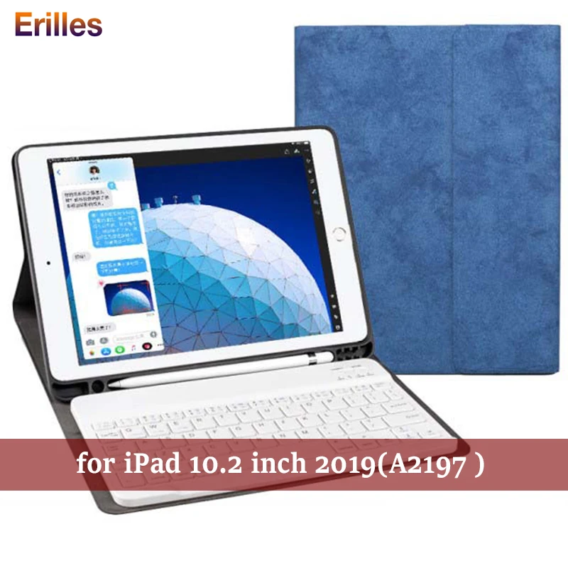 Клавиатура Wirelss для iPad 10 2 2019 чехол 7 го поколения с клавиатурой A2197 A2200 держателем