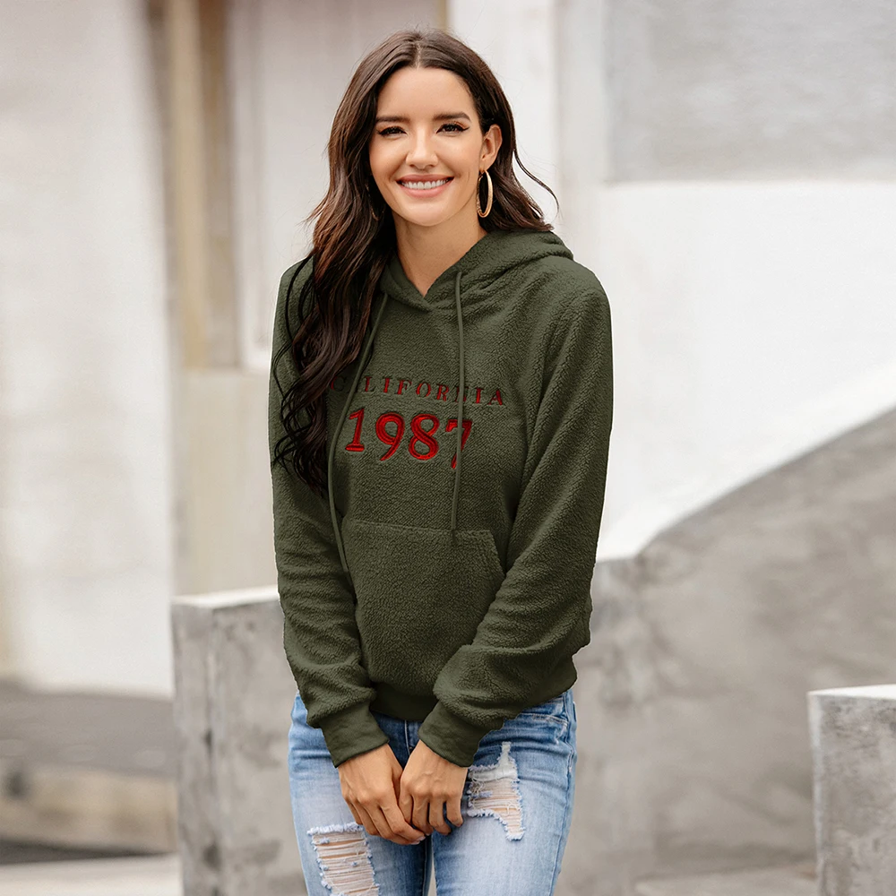 

Осень/Зима 2020, повседневная куртка из овечьей шерсти в европейском и американском стиле, плюшевый пуловер с вышивкой, свитер, Женский Топ