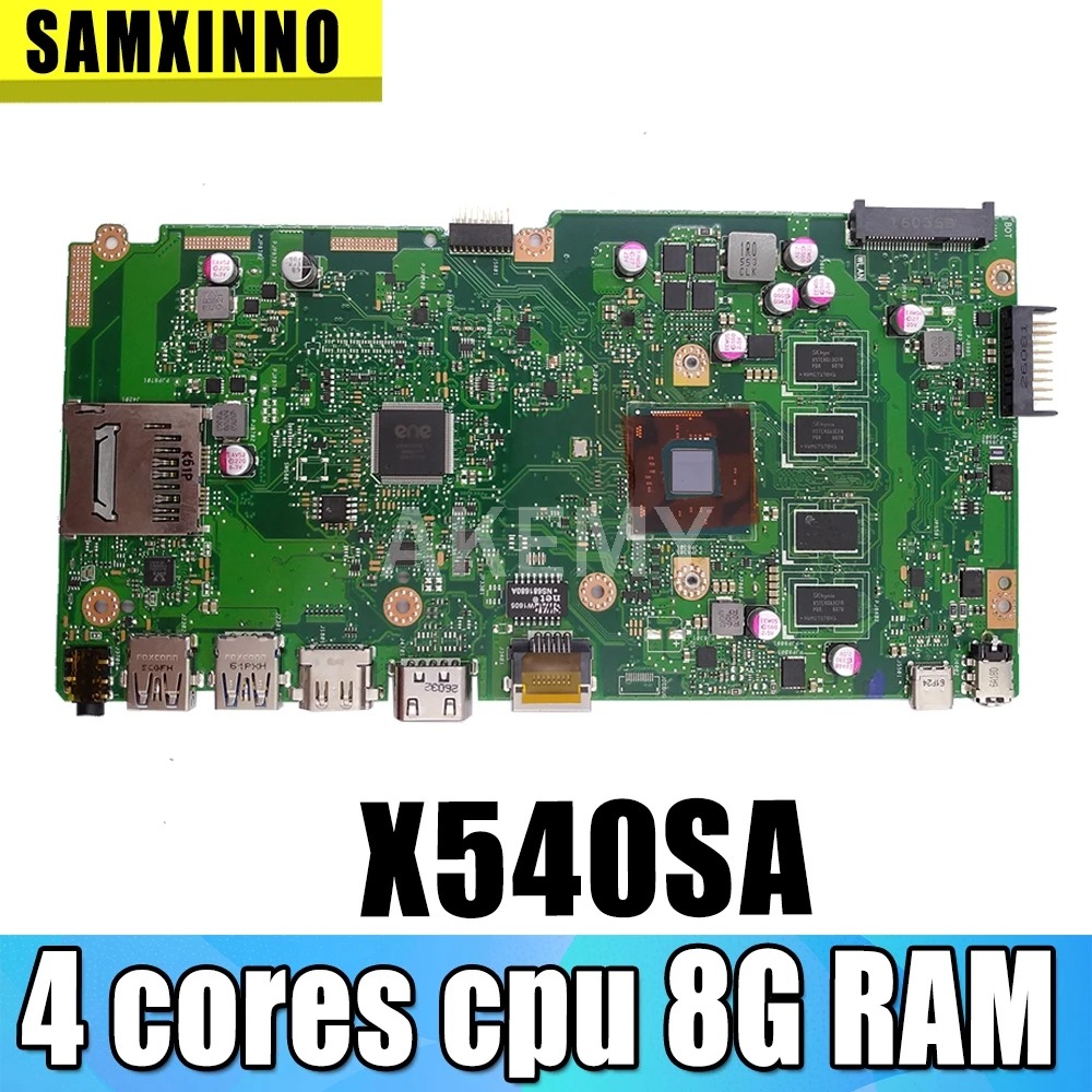 Новая материнская плата для ноутбука X540SA 4 ядра процессор 8G RAM REV 2 0 Asus X540 X540S X540SAA